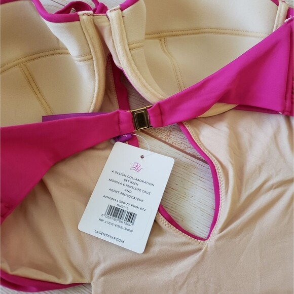 L'Agent by Agent Provocateur Adrina Halter Cutout One-Piece Swimsuit in Pink - Picture 10 of 14